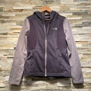 The North Face Petra Hoodie Women’s S | Quilted Moto Fleece, Purple Zip Jacket